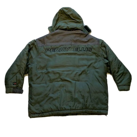 Perry Ellis America Insulated Parka Jacket Fleece Lined Detachable Hood XXL NEW - Picture 1 of 12